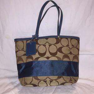 Very RARE teal & tan coach purse